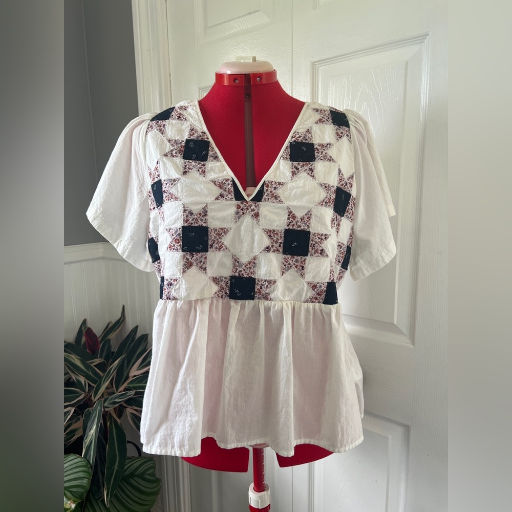 Madewell Patchwork Shirt Nwot - image 1